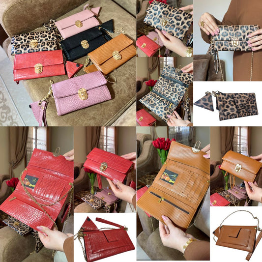 sac et porte monnaie original لحمل البطاقات والنقود والهاتف والمفاتيح double face ومن قطعتين